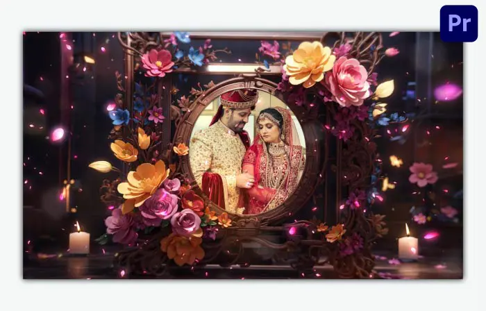 Vibrant 3D Floral Themed Wedding Invitation Slideshow